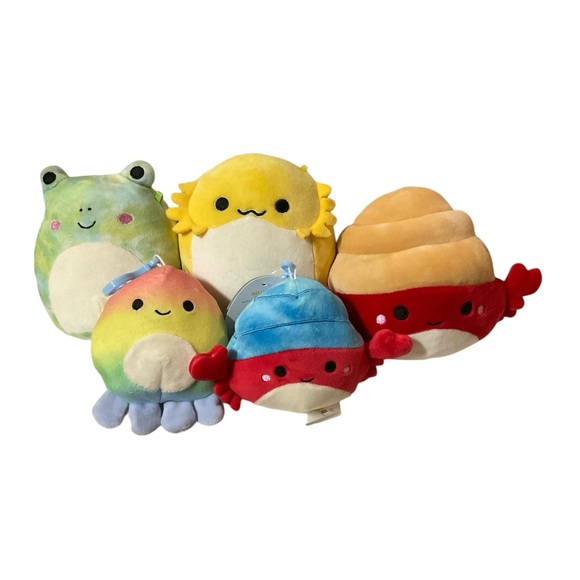 Squishmallows Bundle Lanai Frog Bertwin Bearded Dragon Indie Hermit Crab Elodie - Picture 1 of 9
